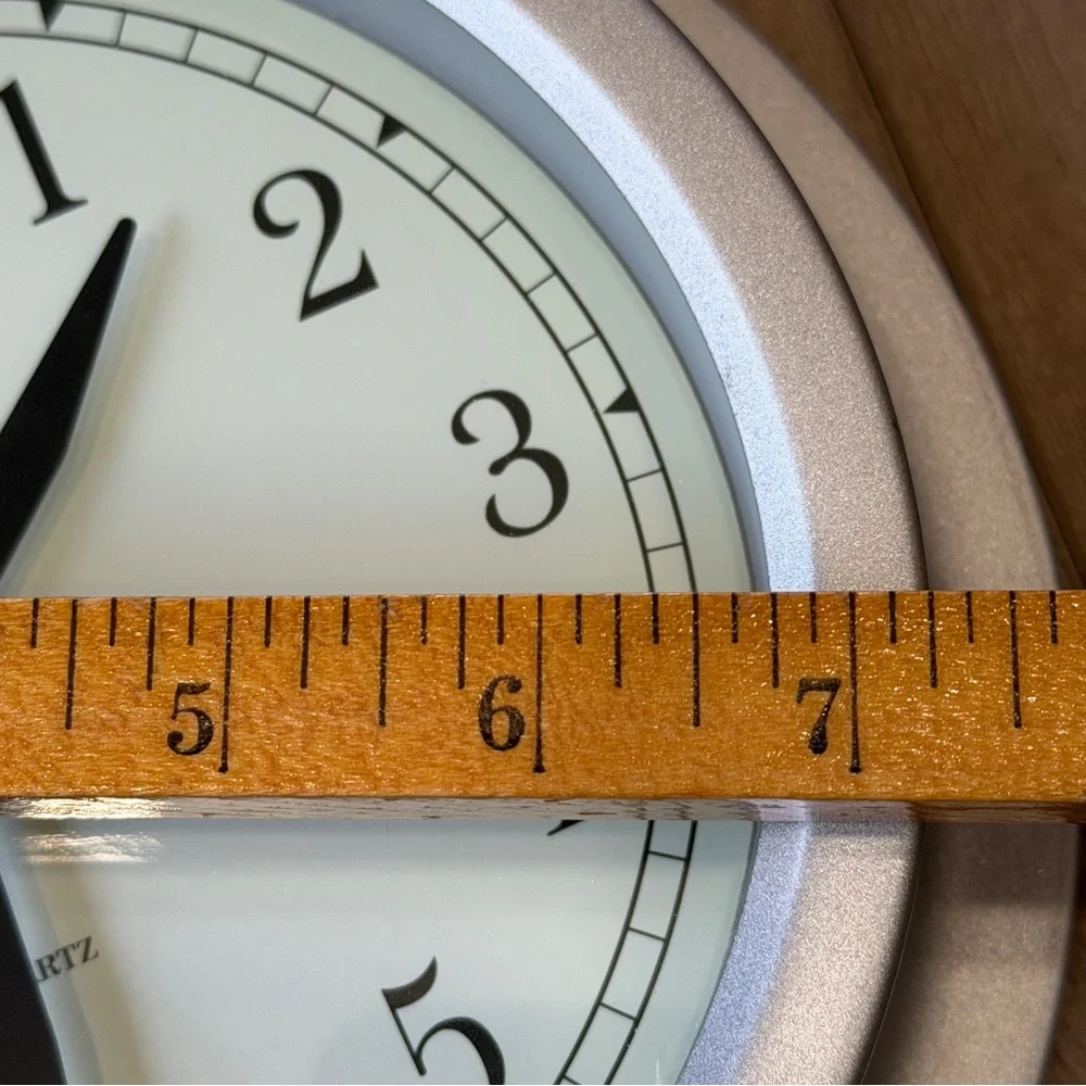 Vintage 90's IKEA Minimalist Brushed Metal Wall Clock Industrial Japanese Quartz